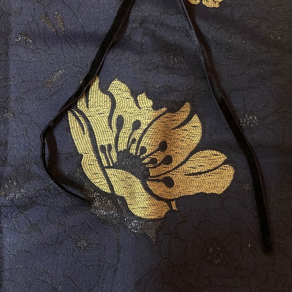 ZARA Retro Black and Gold Jacquad Shift Dress Sz S - Picture 2 of 5